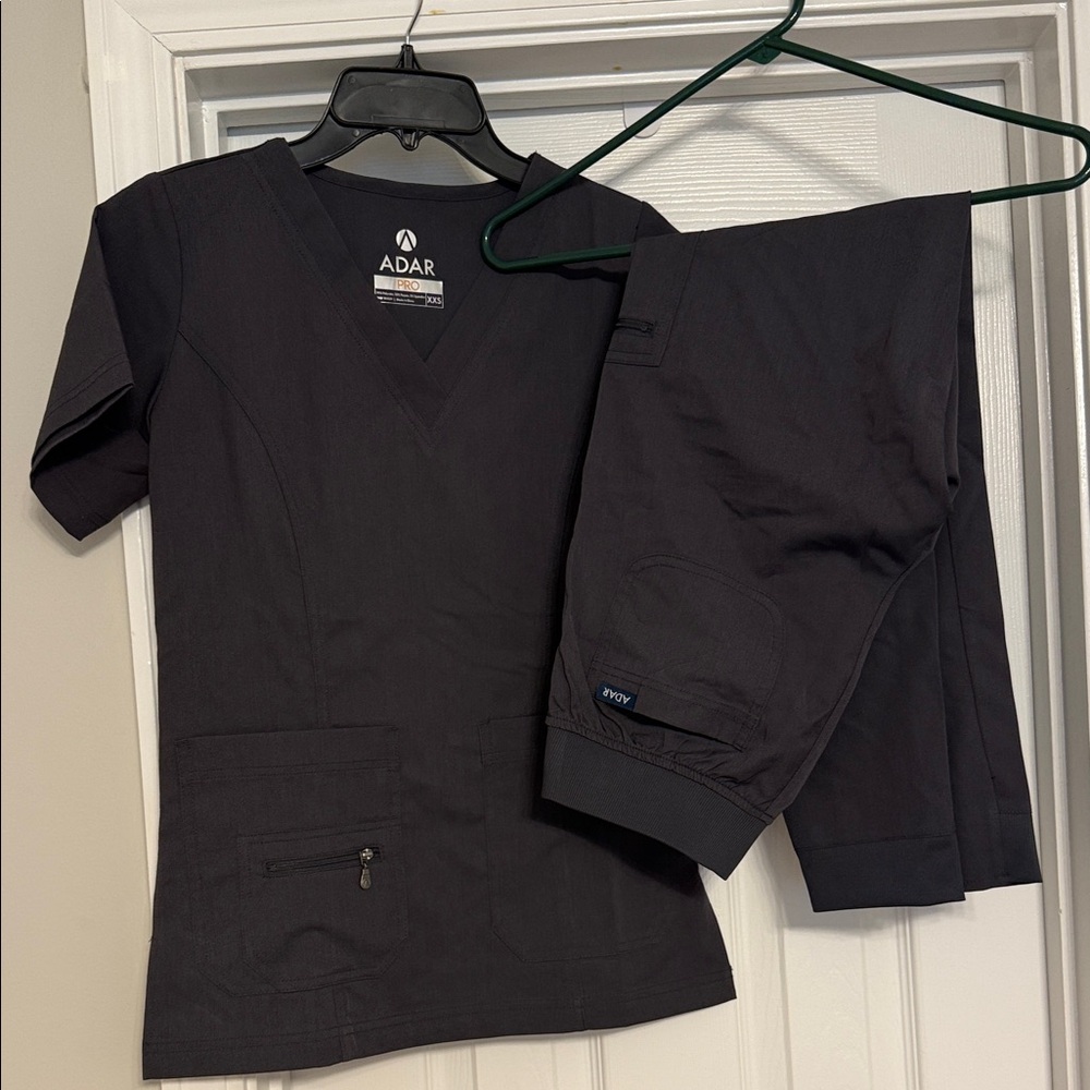 Adar Pro Gray Scrub Top and Joggers